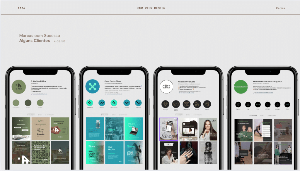 Casos de sucesso em gestão de redes sociais e criação de conteúdo para empresas desenvolvidos pela Ourview Design